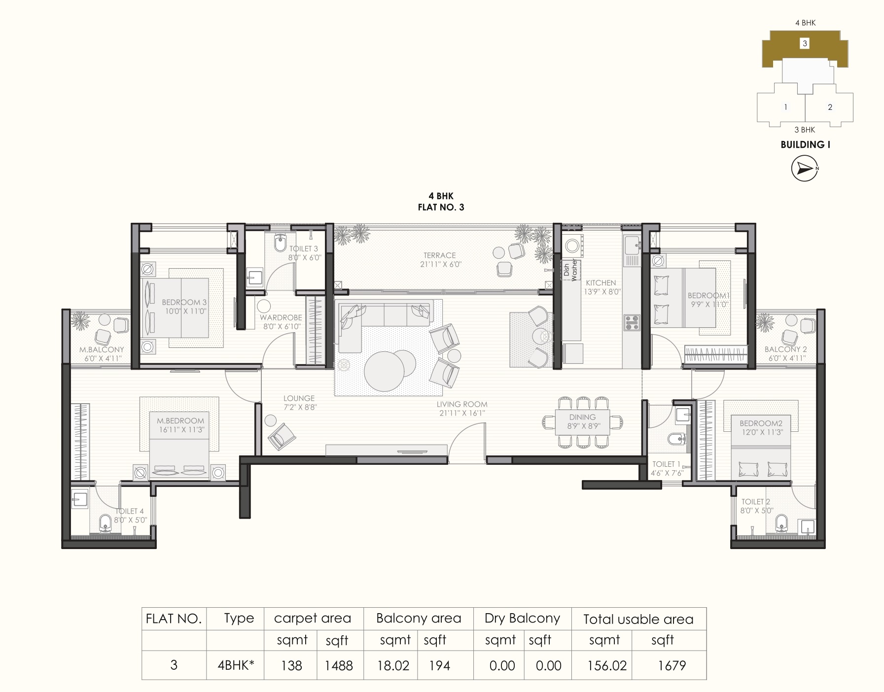4 BHK Plan (indicative)